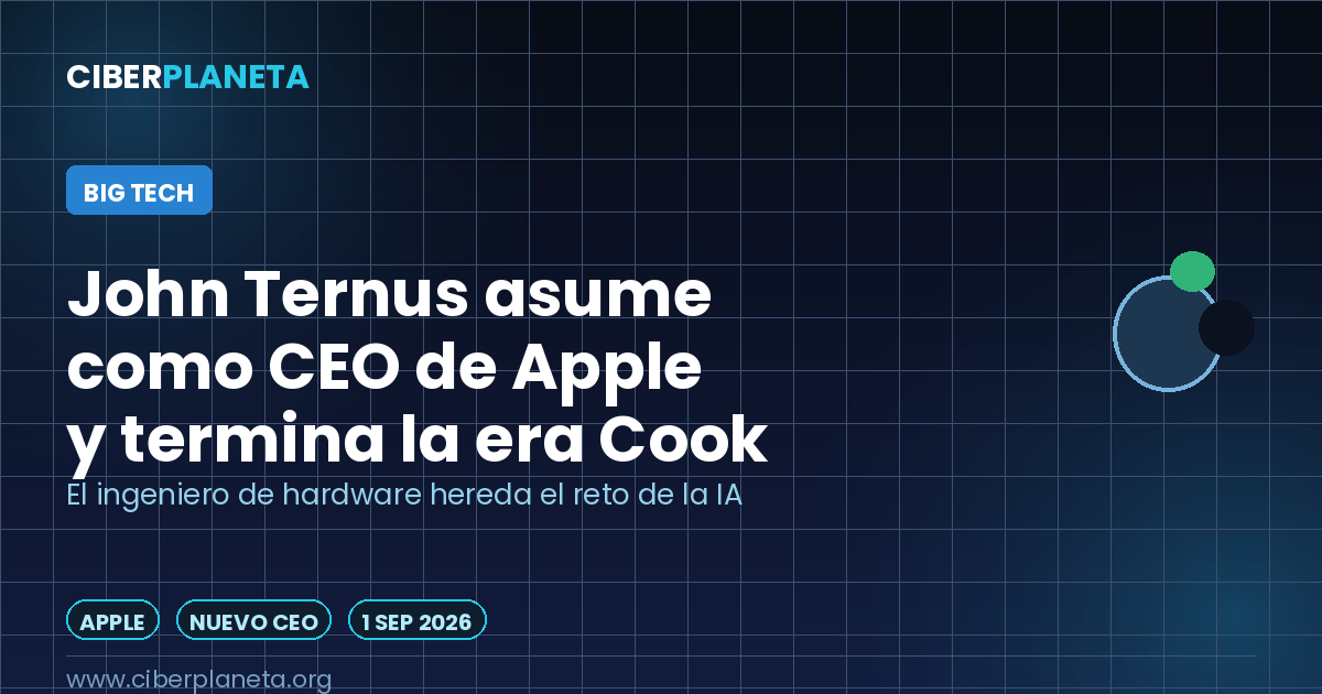 John Ternus asume como CEO de Apple: fin de la era Tim Cook y el reto de la IA