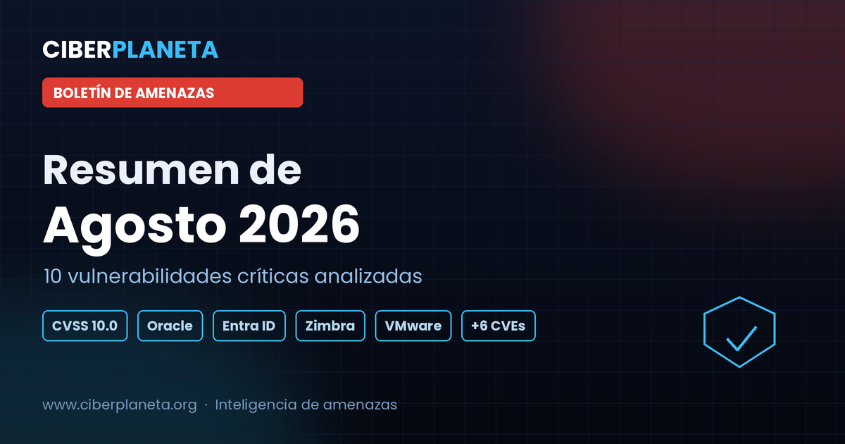 Resumen de Amenazas — Agosto 2026: 10 vulnerabilidades críticas