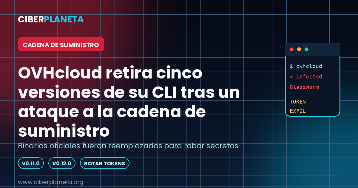 OVHcloud retira cinco versiones de su CLI tras un ataque a la cadena de suministro